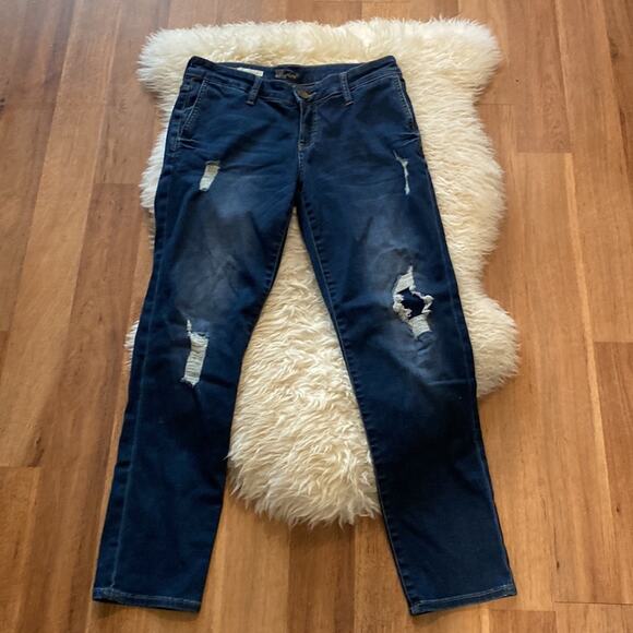 Kut from the Kloth Adele Slouchy Boyfriend Distressed Dark Blue Denim EUC Sz 4 - Picture 7 of 11